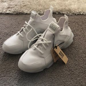 Madden Girl NYC White Rhinestone Sneakers